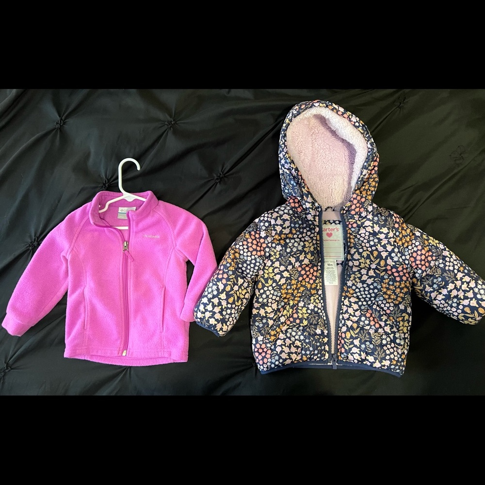 Carter’s and Columbia 18 month girl’s jackets.